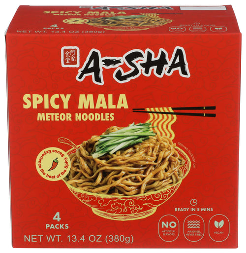 A-Sha Galaxy Noodles with Spicy Sauce, 13.4 oz (4 Pack)