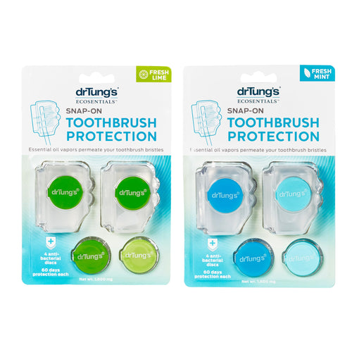 Dr. Tung's Snap-On Toothbrush Cover Caps, Assorted Colors (Pack of 2)