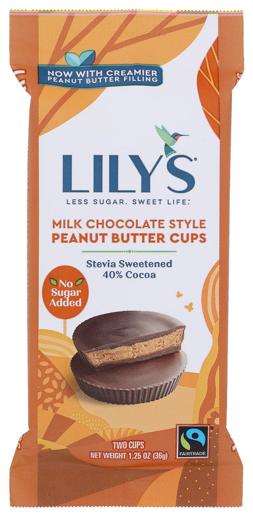 Lily's Sweets Milk Chocolate Style Peanut Butter Cups, 1.25 oz