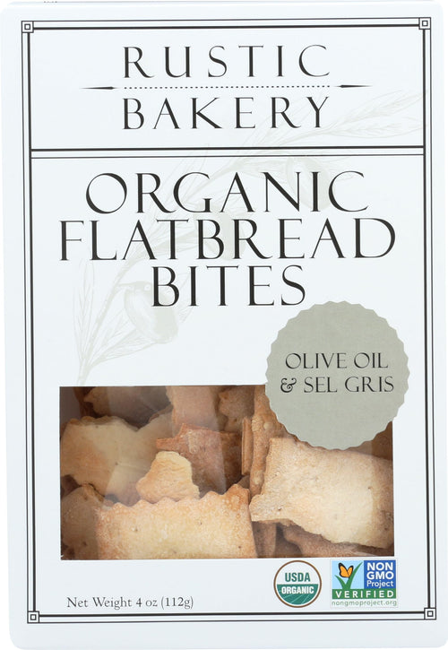 Rustic Bakery Organic Olive Oil & Sel Gris Flatbread Bites, 4 oz