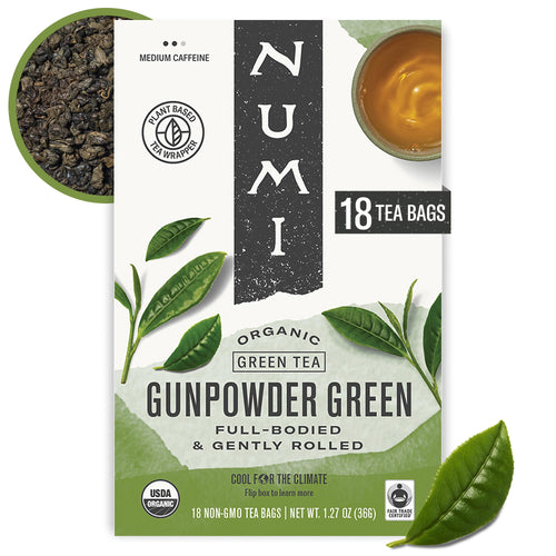 Numi Organic Gunpowder Green Tea, 18 Tea Bags