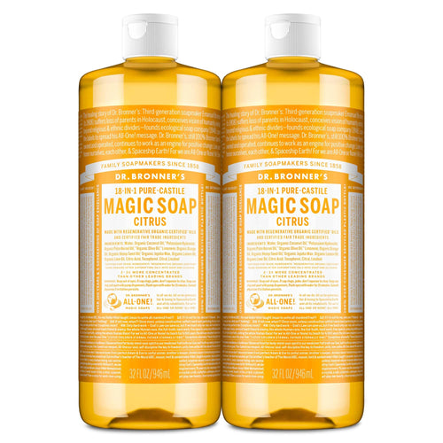 Dr. Bronner's Citrus Pure-Castile Liquid Soap, 32 oz (Pack of 2)