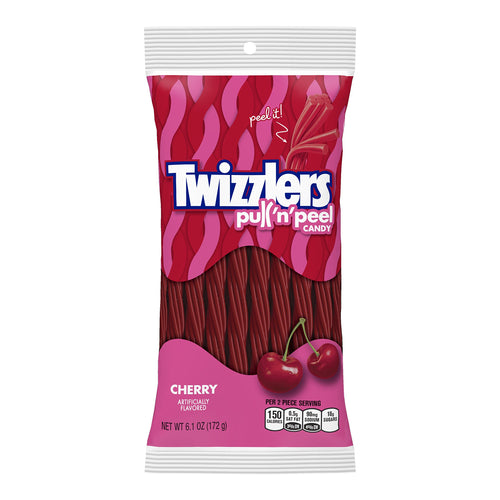 Twizzlers Pull 'n' Peel Licorice Candy, Cherry, 6.1 oz