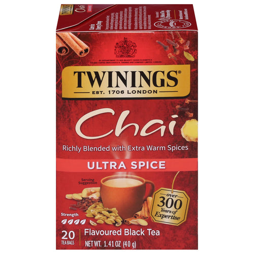 Twinings Ultra Spice Chai Black Tea, 20 Count