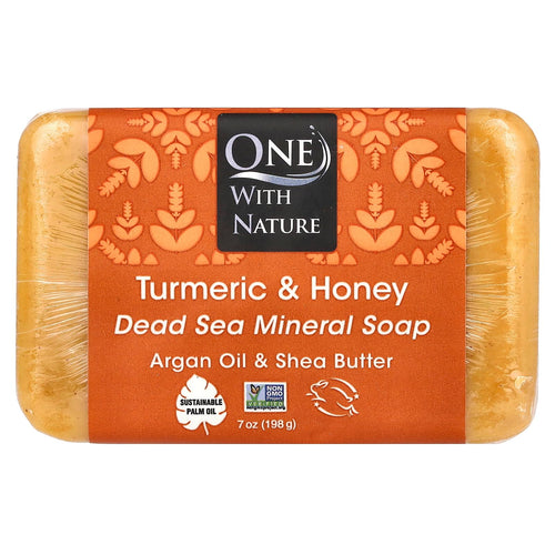 One With Nature Turmeric Honey Soap Bar, 7 oz