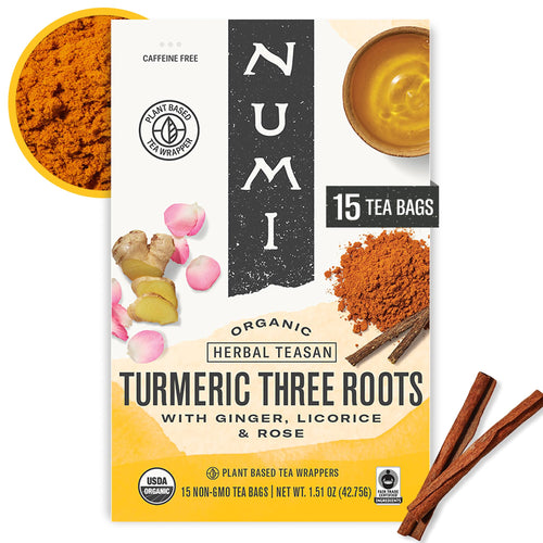 Numi Organic Three Roots Turmeric Tea, 15 Tea Bags