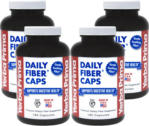 Yerba Prima Daily Fiber Caps, 180 Capsules (Pack of 4)