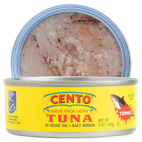 Cento Solid Pack Light Tuna in Olive Oil, 5 oz