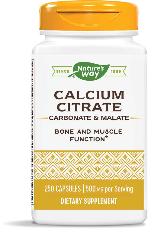 Nature's Way Calcium Citrate, Carbonate & Malate, 500 mg per Serving, 250 Count