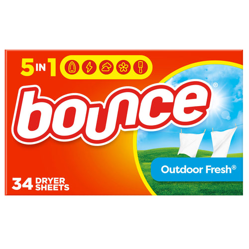Bounce Fabric Softener Dryer Sheets, Outdoor Fresh, 34 Count