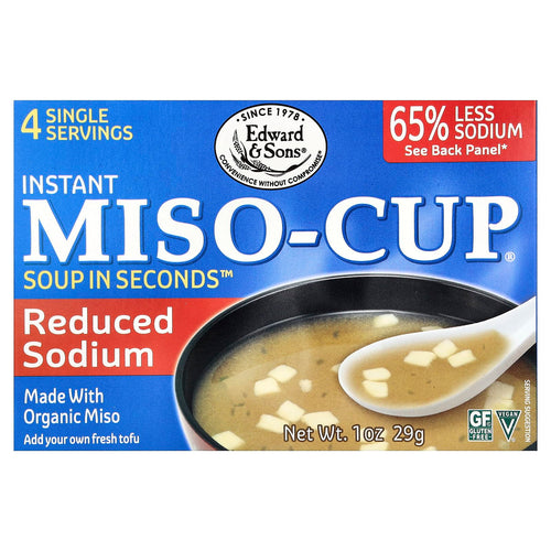 Edward & Sons Miso-Cup Reduced Sodium Soup, 4 Count