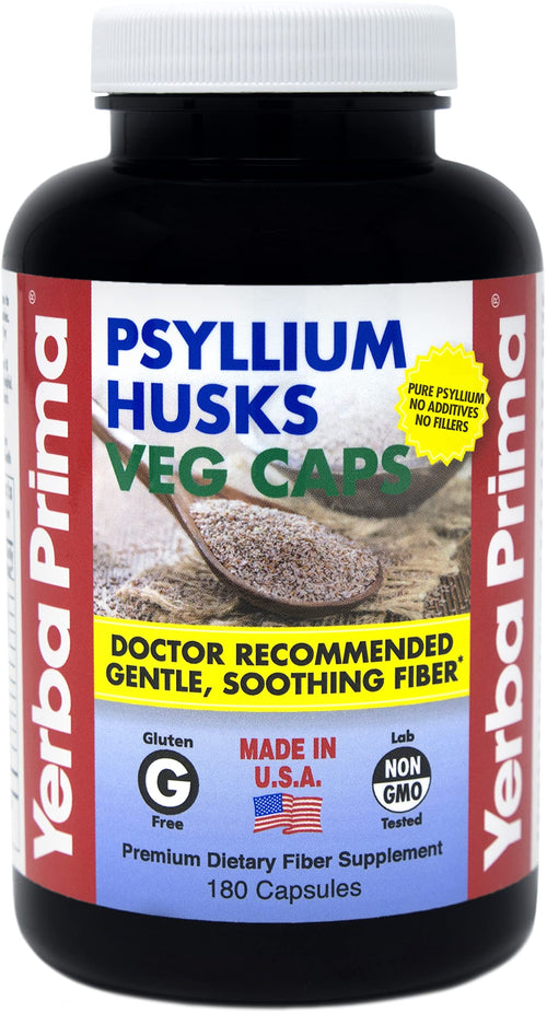 Yerba Prima Psyllium Husks, 625 mg, 180 Veg Capsules