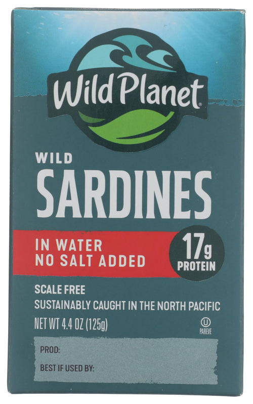 Wild Planet Wild Sardines in Water, No Salt Added, 4.4 oz