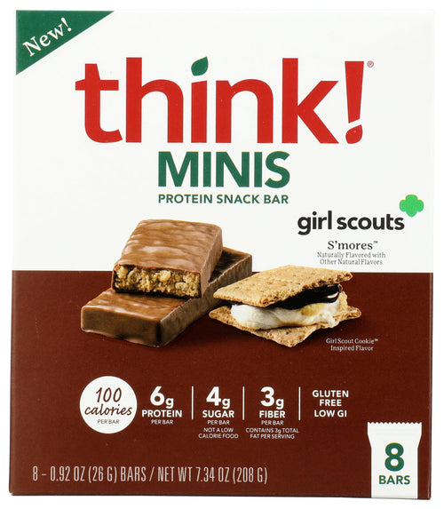 Think! Protein Bar Minis, S'mores, 0.92 oz (Pack of 8)