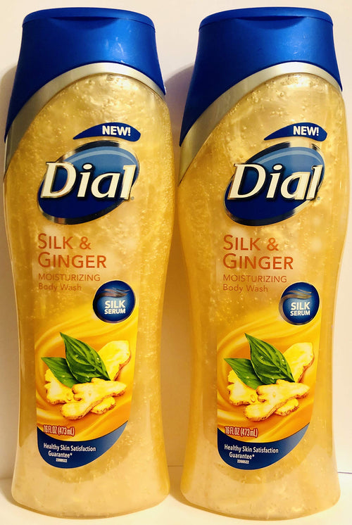 Dial Moisturizing Body Wash, Silk & Ginger, 16 fl oz (Pack of 2)
