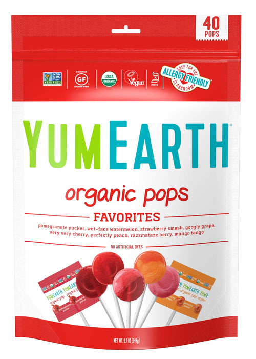 YumEarth Organic Lollipops, Assorted Flavors, 40 Count