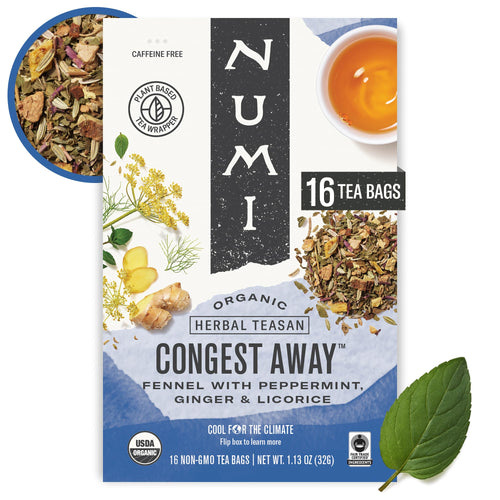 Numi Organic Congest Away Herbal Tea, 16 Tea Bags