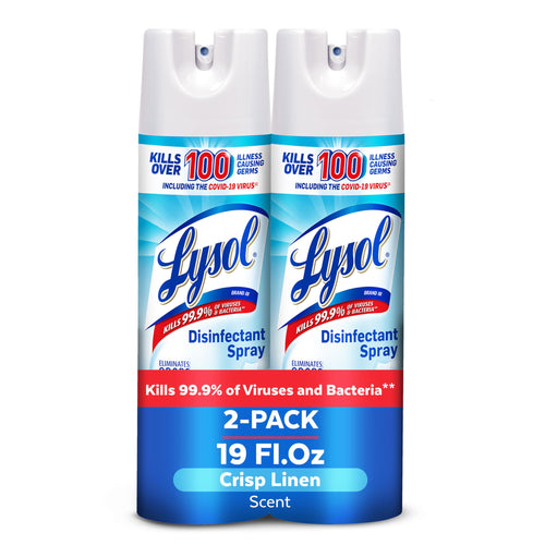 Lysol Disinfectant Spray, Crisp Linen, 38 oz (2 x 19 oz)