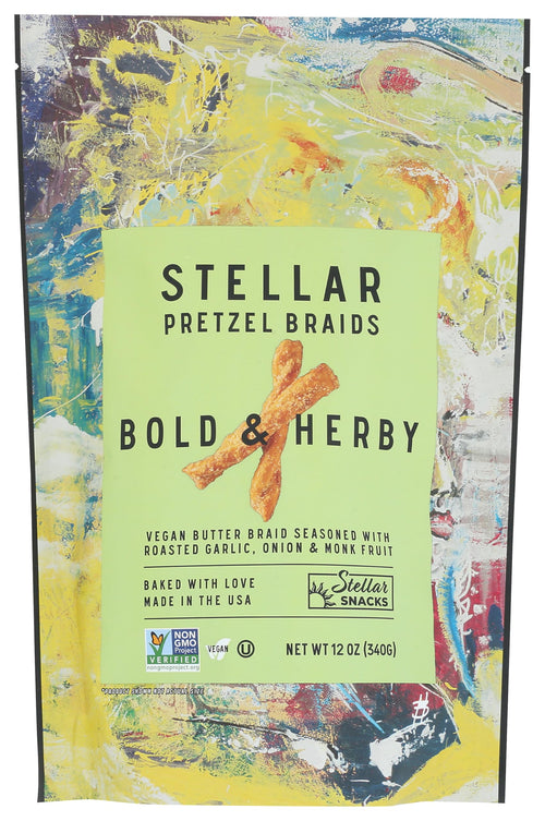 Stellar Snacks Pretzel Braids, Bold & Herby, 12 oz