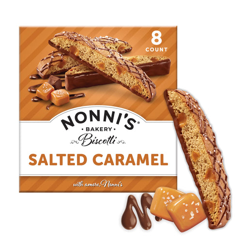 Nonni's Salted Caramel Biscotti Cookies, Individually Wrapped, 8 Count