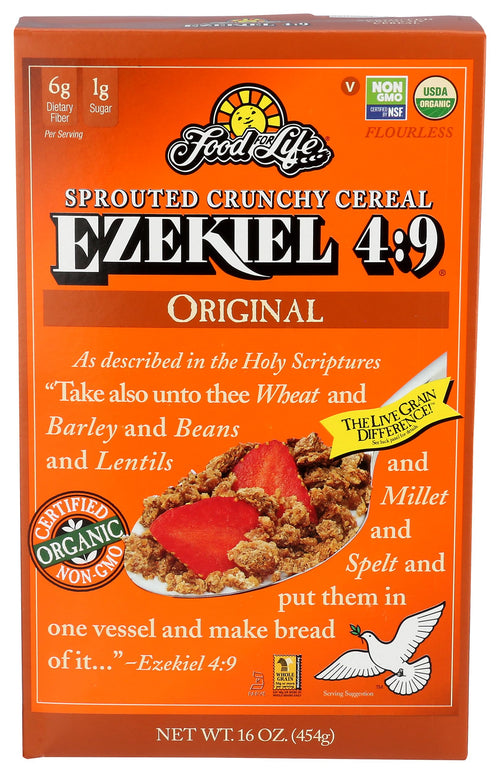 Food for Life Ezekiel 4:9 Organic Sprouted Grain Cereal, Original, 16 oz