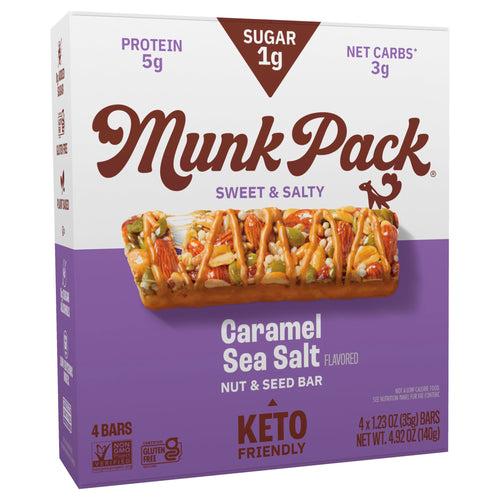 Munk Pack Keto Nut & Seed Bar, Caramel Sea Salt, 1.23 oz (4 Count)