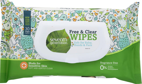 Seventh Generation Baby Wipes, Sensitive Skin, 64 Count (Pack of 12)