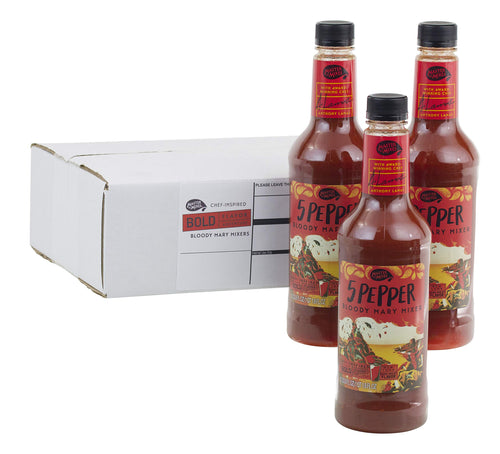 Master of Mixes 5 Pepper Extra Spicy Bloody Mary Mix, 1 Liter (Pack of 3)