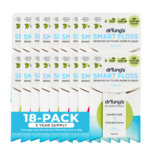 DrTung's Smart Floss Natural Dental Floss, Cardamom (Pack of 18)