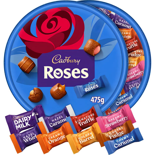 Cadbury Roses Milk Chocolate Assortment Tub, 475 g