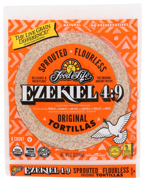 Food for Life Ezekiel Sprouted Organic Large Tortillas, 12 oz