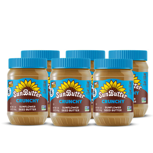 SunButter Crunchy Sunflower Seed Butter, 16 oz (Pack of 6)