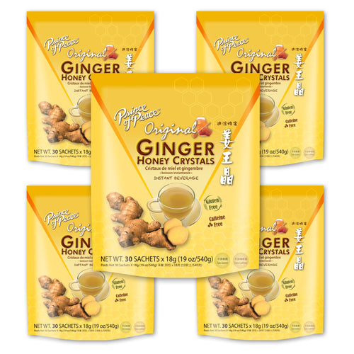 Prince of Peace Instant Ginger Honey Crystals, 30 Sachets (Pack of 5)