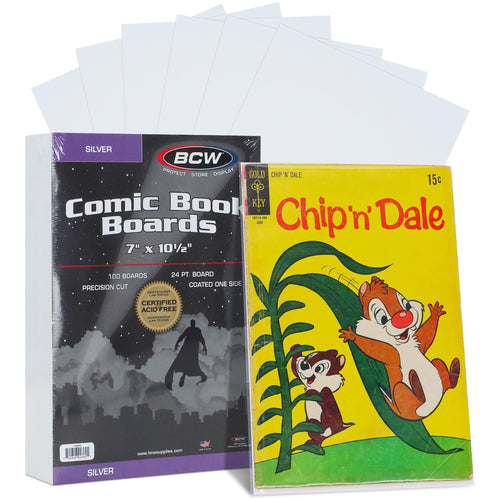 BCW Silver Age Comic Backing Boards, 7 x 10.5 in, 100 Count