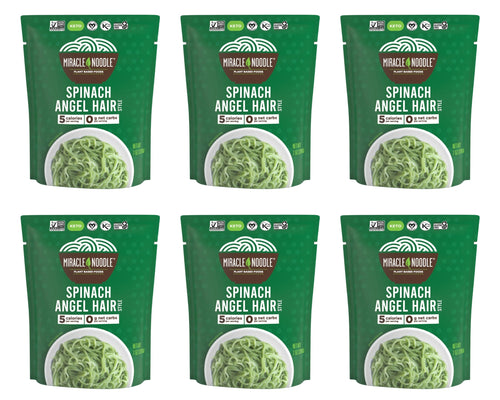 Miracle Noodle Ready to Eat Spinach Angel Hair Pasta, 7 oz (Pack of 6)