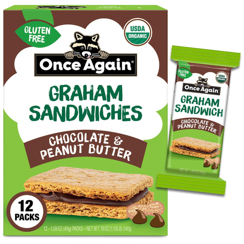Once Again Chocolate Peanut Butter Graham Sandwiches, 12 Count