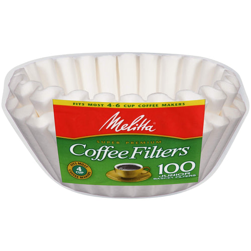 Melitta Junior Basket Coffee Filters, White (100 Count)
