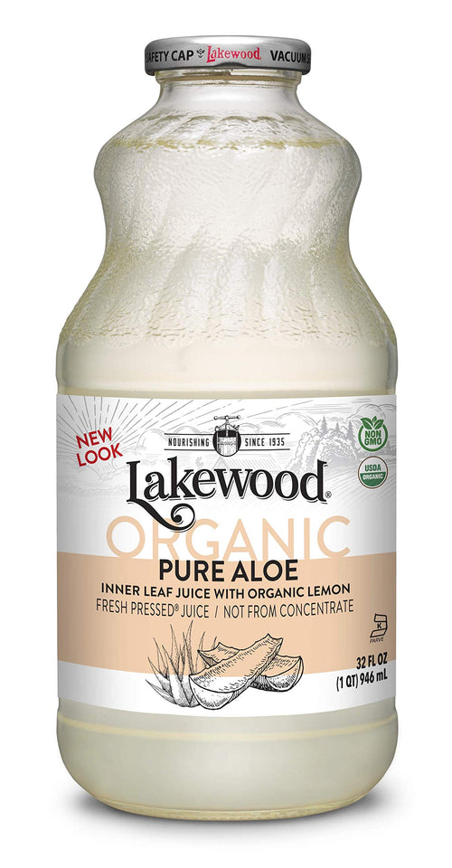 Lakewood Organic Pure Aloe Inner Leaf Juice, Fresh Pressed, 32 fl oz (Pack of 6)
