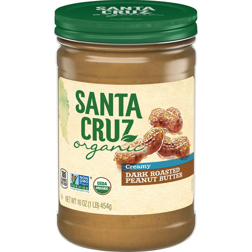 Santa Cruz Organic Creamy Dark Roasted Peanut Butter, 16 oz