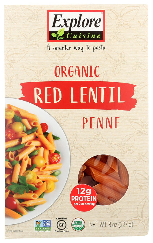 Explore Cuisine Organic Red Lentil Penne Pasta, 8 oz
