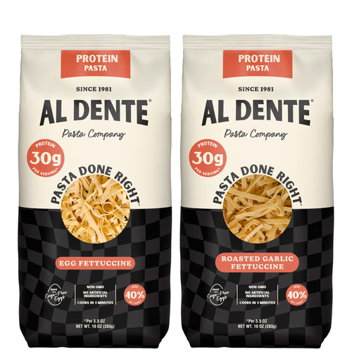 Al Dente Protein Egg & Garlic Fettuccine, 30 g Protein (Pack of 2)