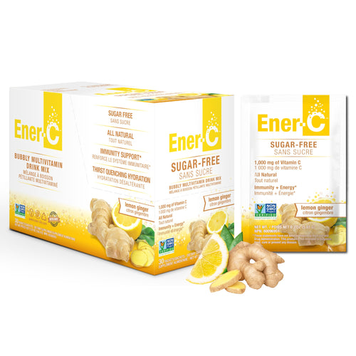 Ener-C Sugar-Free Multivitamin Drink Mix, Lemon Ginger, 30 Count