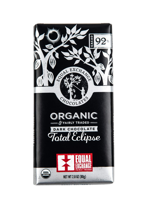 Equal Exchange Organic Total Eclipse Dark Chocolate (92%), 2.8 oz (Pack of 12)