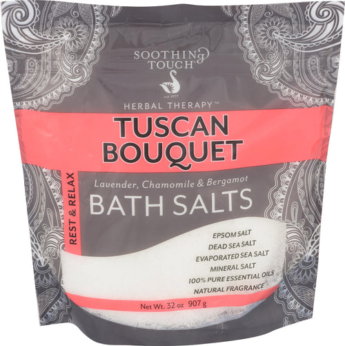 Soothing Touch Rest & Relax Tuscan Bouquet Bath Salts, Lavender Chamomile, 32 oz