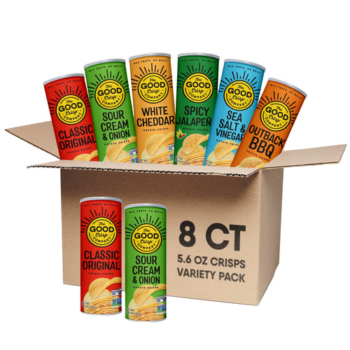 The Good Crisp Company Variety Potato Chips, 5.6 oz Cans (Pack of 8)
