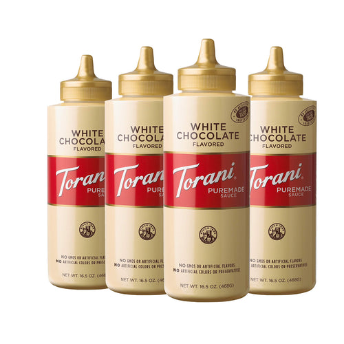 Torani Puremade White Chocolate Sauce, 16.5 oz (Pack of 4)