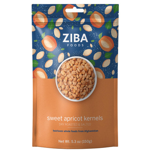 Ziba Sweet Apricot Kernels, Dry Roasted and Salted, 5.3 oz