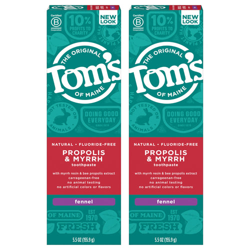 Tom's of Maine Propolis & Myrrh Toothpaste, Fennel, 5.5 oz (Pack of 2)