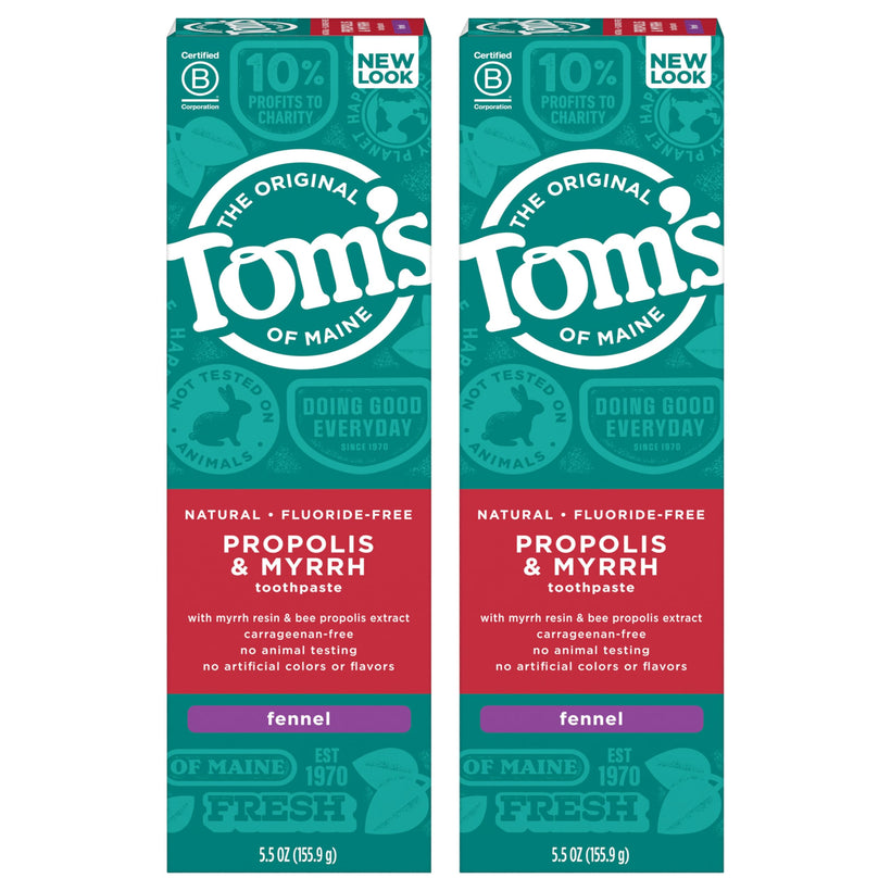 Tom's of Maine Propolis & Myrrh Toothpaste, Fennel, 5.5 oz (Pack of 2)