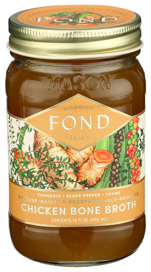 Fond Bone Broth, Chicken Turmeric Black Pepper, 14 fl oz